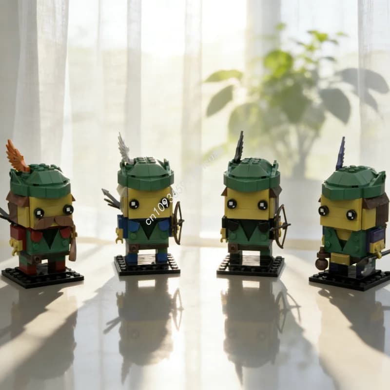 Set di 566 Pezzi MOC Forestmen Brickheadz, Modello di Castello, Blocchi da Costruzione, Architettura Fai-da-Te, Regalo di Natale, Idea Creativa Educativa