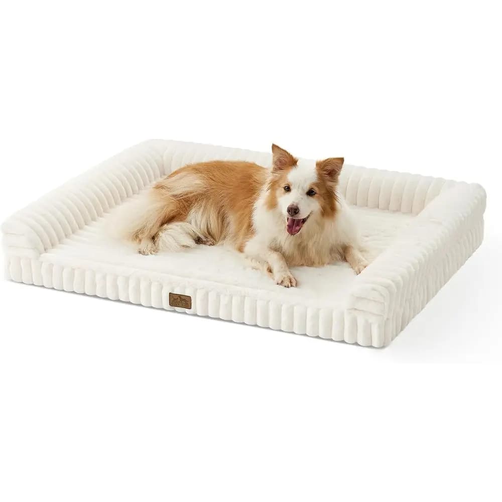 Orthopedic dog skin, removable coating, waterproof lining, cream color, 44L x 32L x 7H