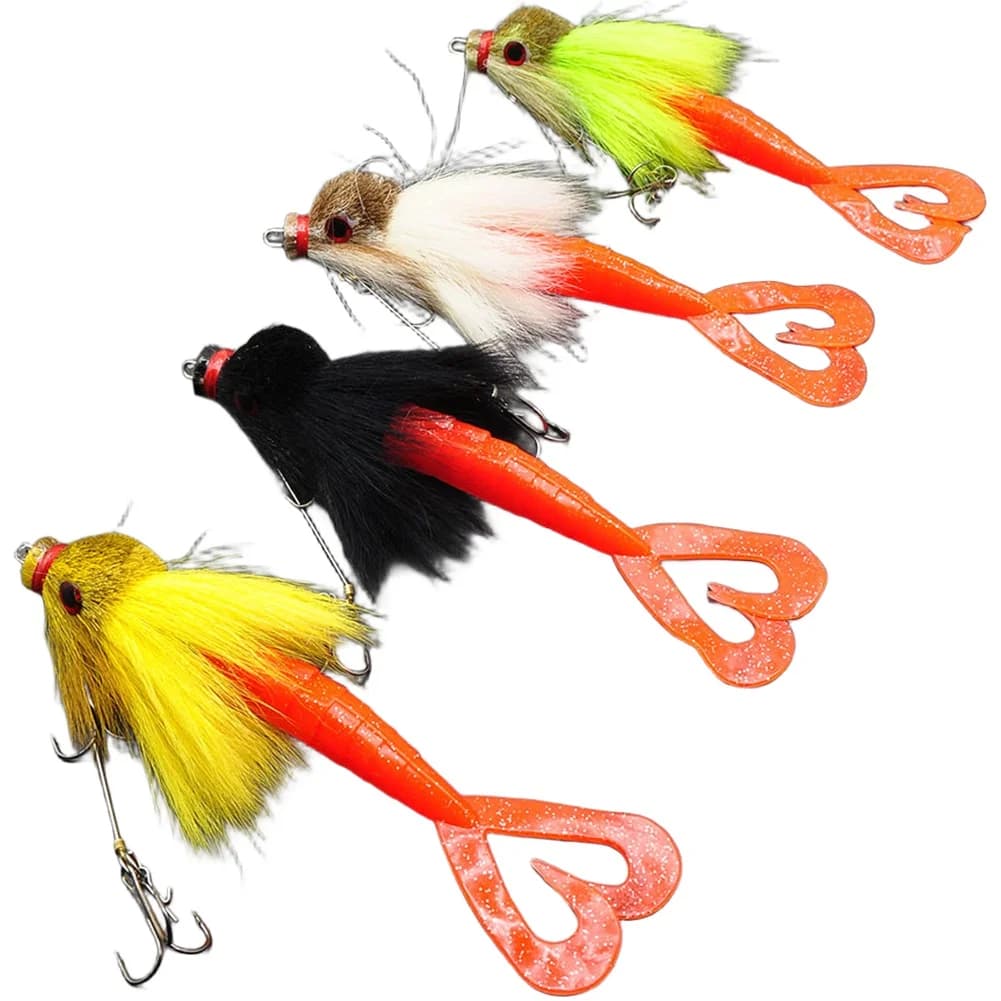 22cm Mouse Baby Swimbait Bucktail Mouse Lure Mustache Rig Multi Jointed Swimbait Simulation Mouse Shape Lure Artificial Bait