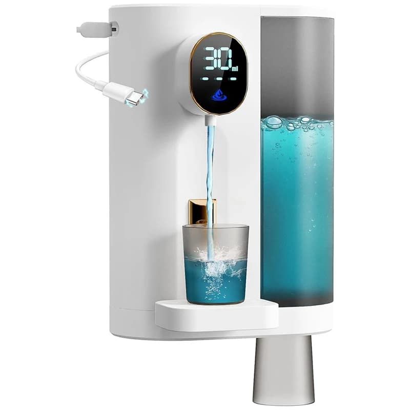 Dispenser automatico per collutorio per bagno con 2 tazze 4 livelli e dispenser elettrico per collutorio intelligente con schermo a LED