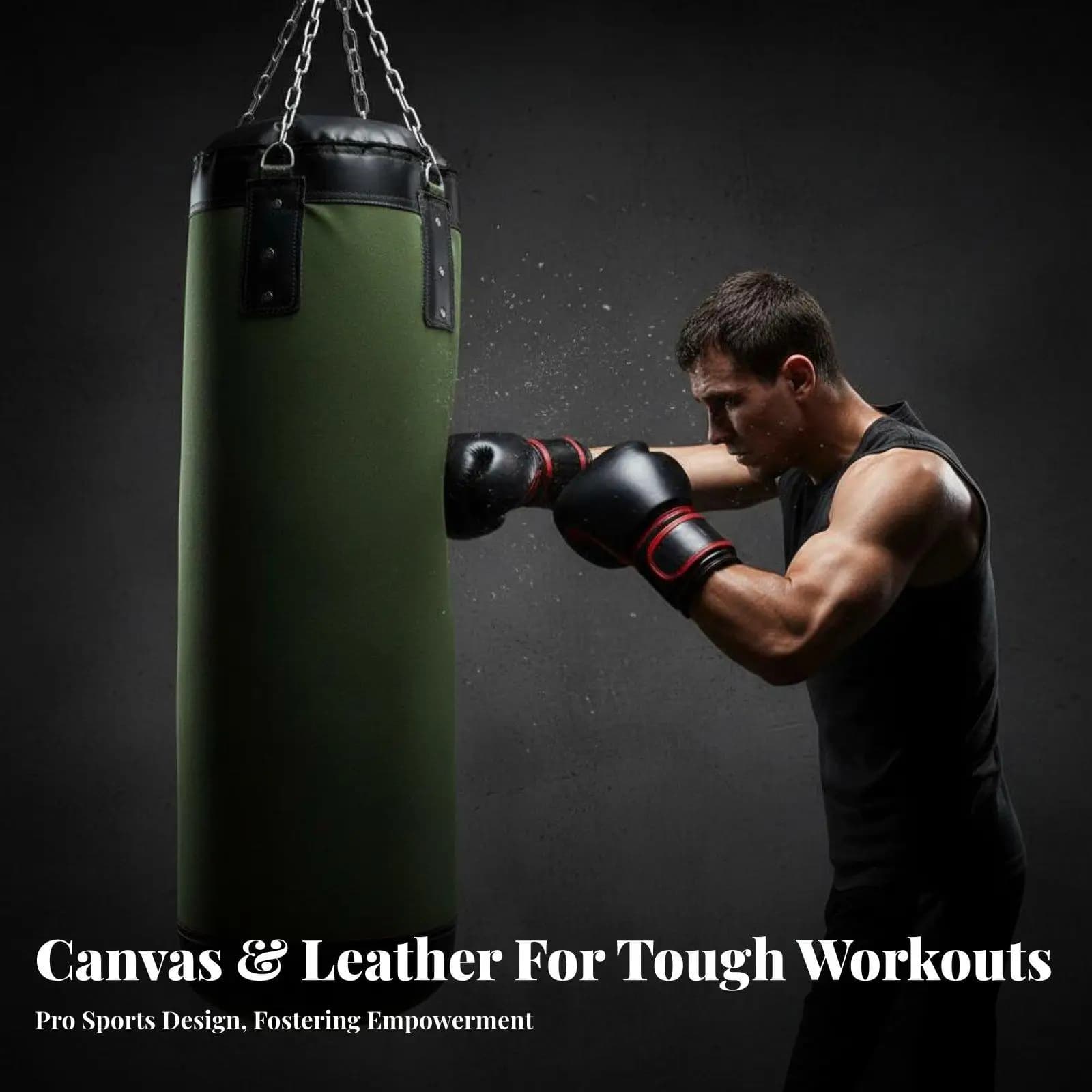 Canvas Training Punching Dummy Unfilled Kickboxing Bag Multi Size 60 to 120 Cm with Steel Chain for Home Fitness