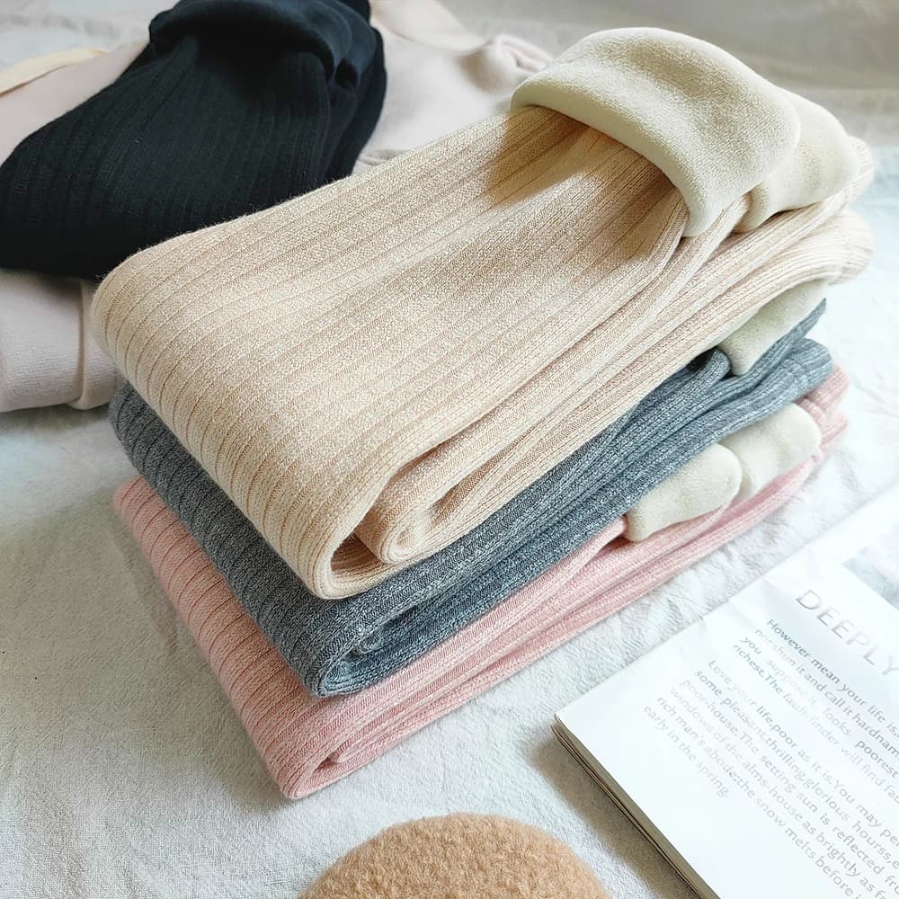 Pantaloni in Cashmere Ispessiti e Caldi per Bambini, Leggings Elasticizzati in Pile per Bambine, Autunno-Inverno