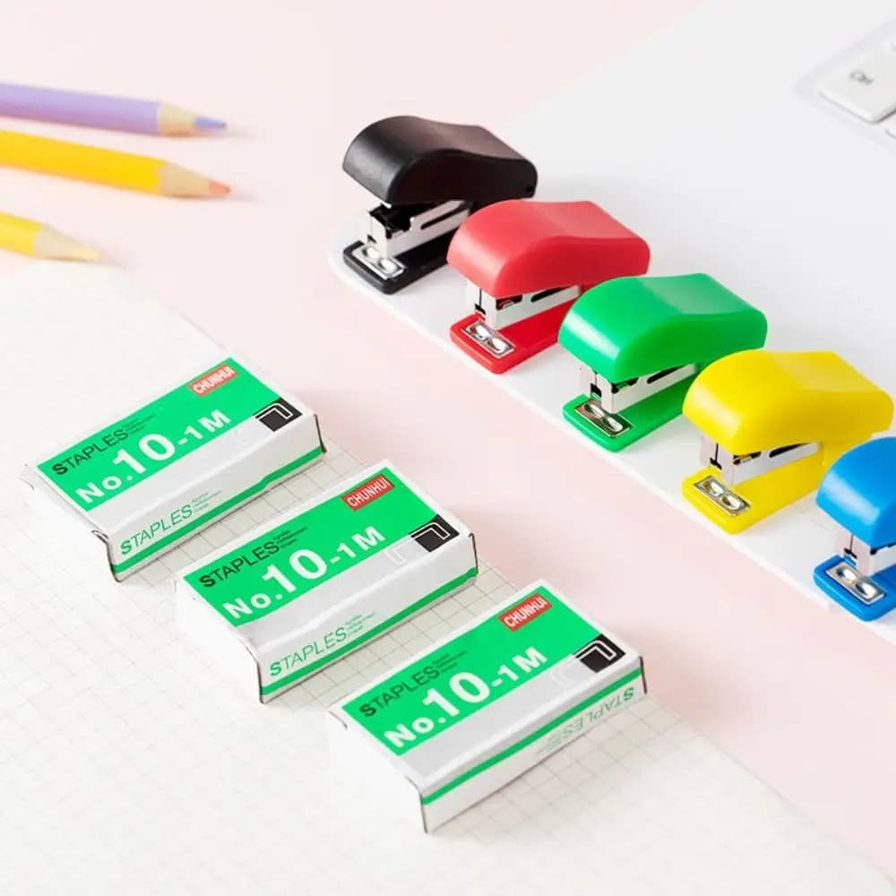 Set di cucitrici portatili rilegatura di carta piccola macchina per rilegatura di libri strumenti per pinzatura di carta cancelleria per studenti