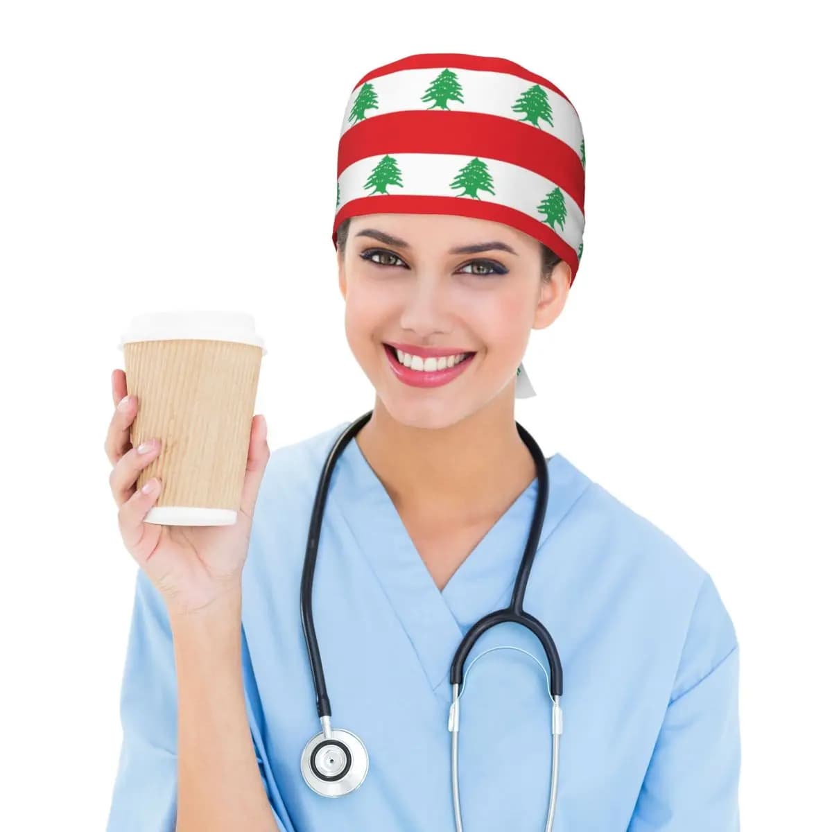 Cappello Chirurgico con Bandiera del Libano, Berretto da Lavoro per Medici, Unisex, Regolabile, per Infermieri e Dentisti