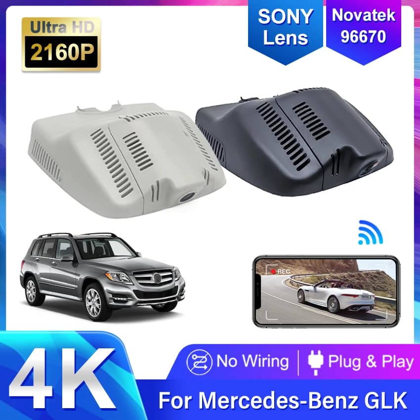 4K 2160P Plug And Play Wifi Car Dvr Dash Cam For Mercedes Benz GLK x204 glk 250 280 300 350 200d 220d 320d 350d 2008- 2021