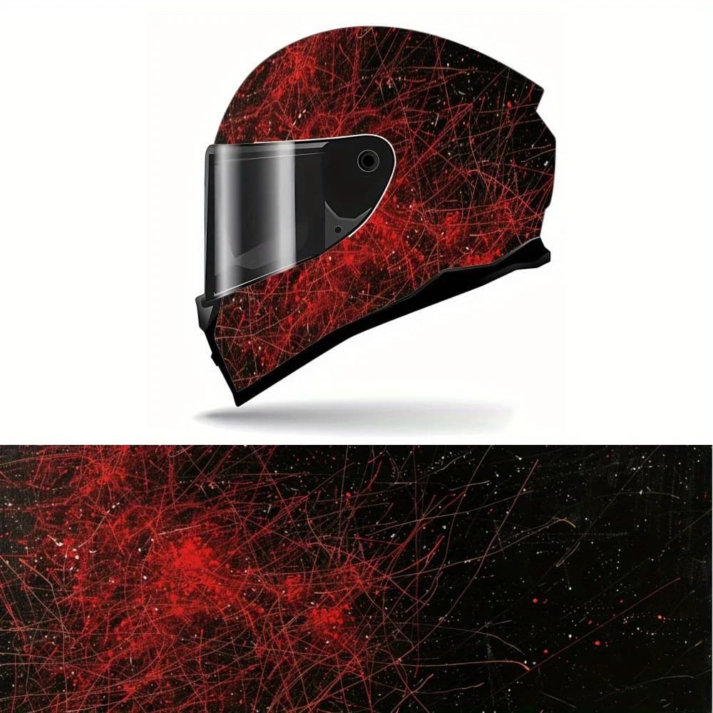 Red intersections, bright spots, artistic motif, vinyl casing for helmet, waterproof removable decals for motorcycle helmets, a