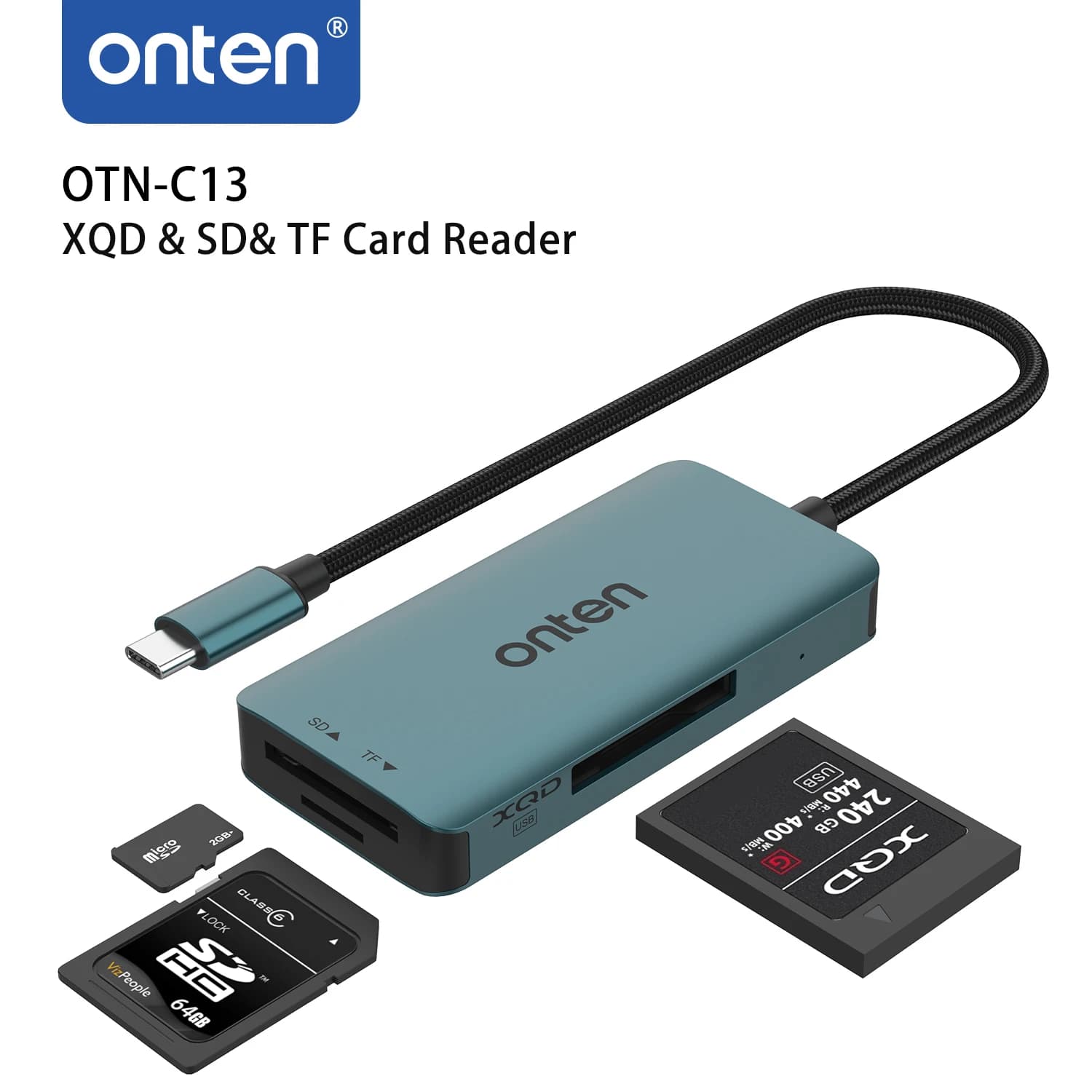 Lettore di schede ONTEN originale OTN-C13 TIPO C A XQD, SD e TF