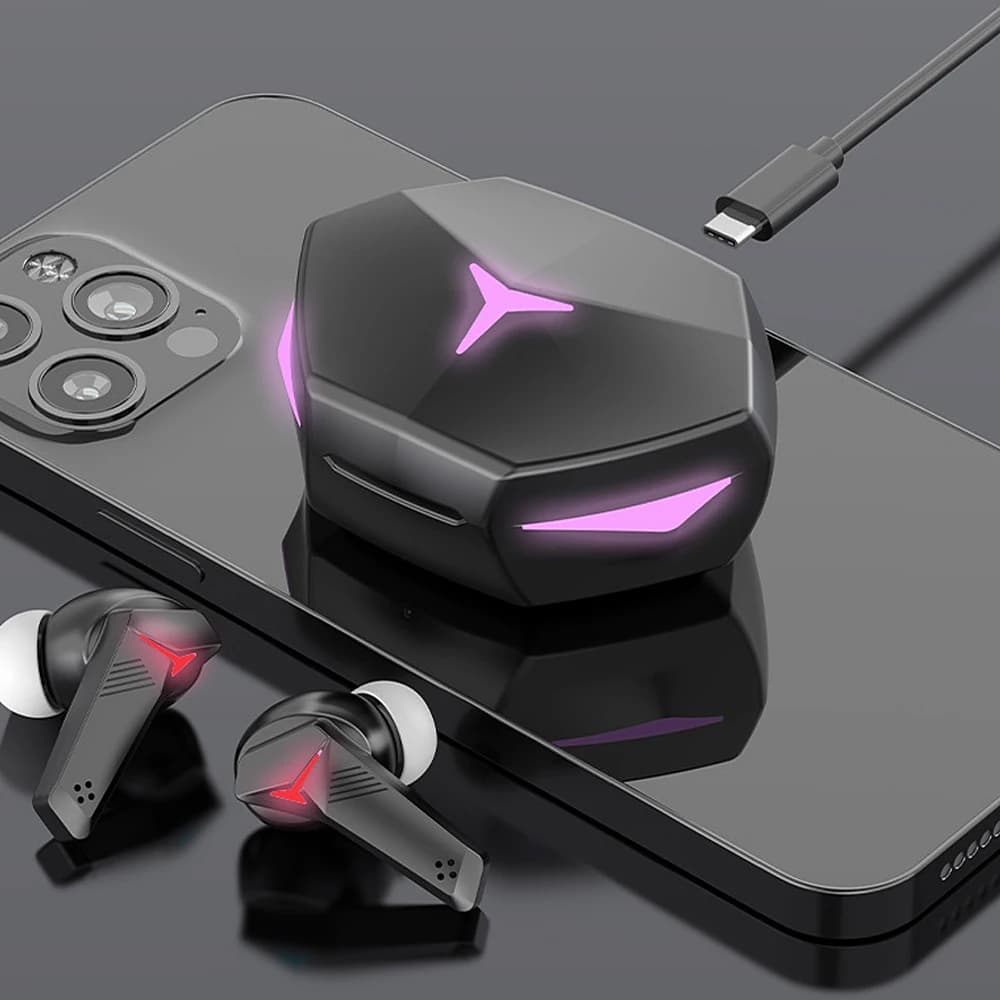 T33 TWS gaming headphones Low-latency Bluetooth compatible Bluetooth Wireless 5.2 stereo headphones with noise cancellation Touch Control