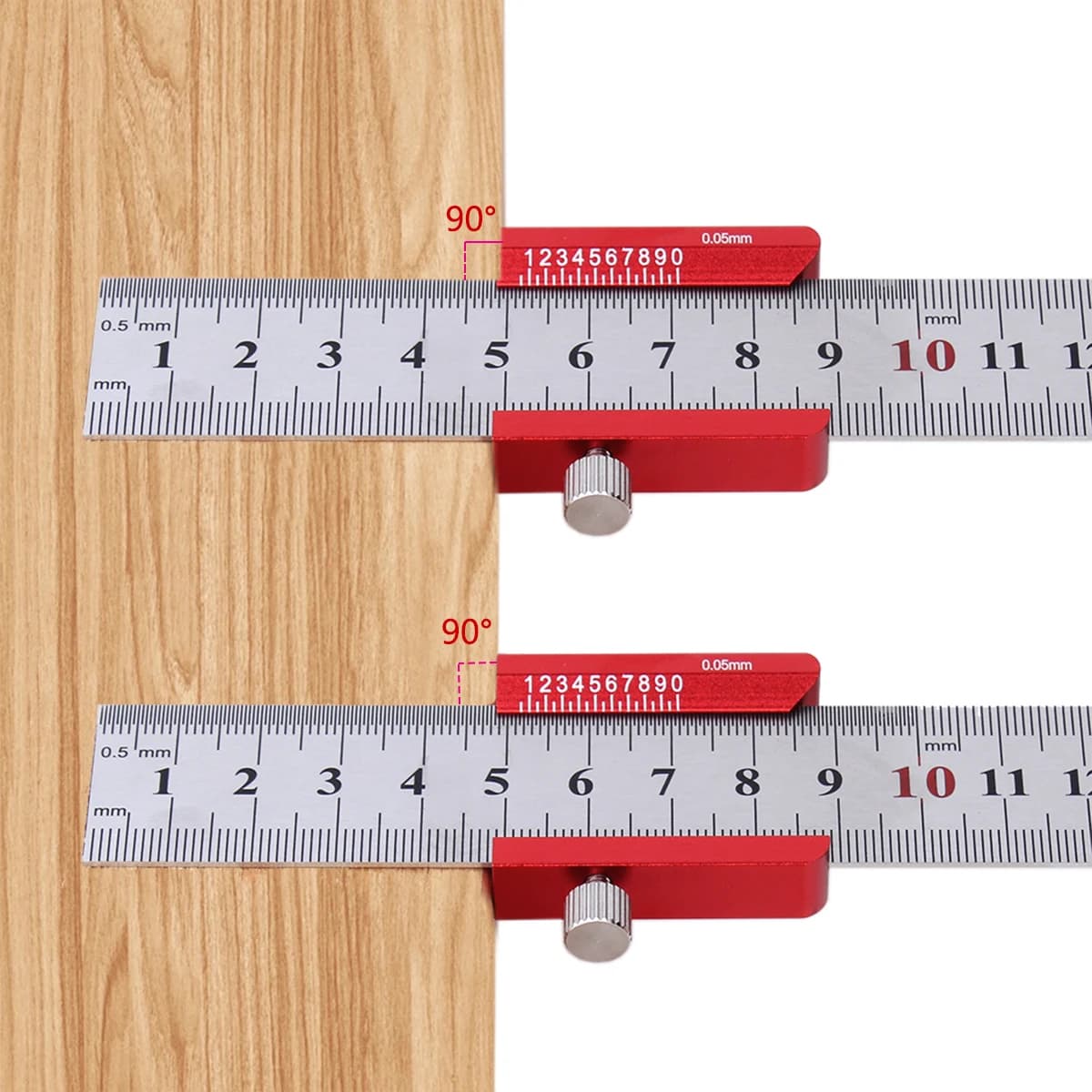 45/90 Angolo di Acciaio Righello Blocco di Posizionamento Angolo di Arresto Scriber Linea Marcatura Calibro SteelRighello Limite Fisso Strumento di Misura per la Lavorazione del Legno