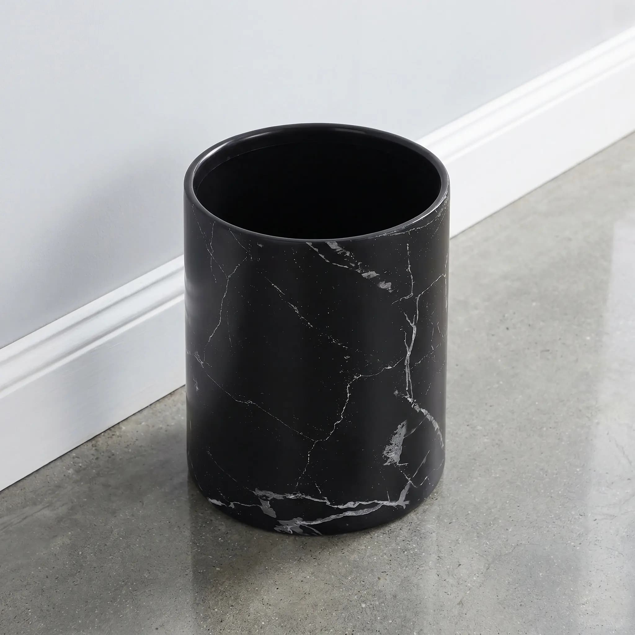 Cestino per Rifiuti a Doppio Strato Effetto Marmo, Contenitore per Spazzatura in Plastica, Cestino per Carta per Camera da Letto e Cucina, Bidone della Spazzatura Effetto Marmo