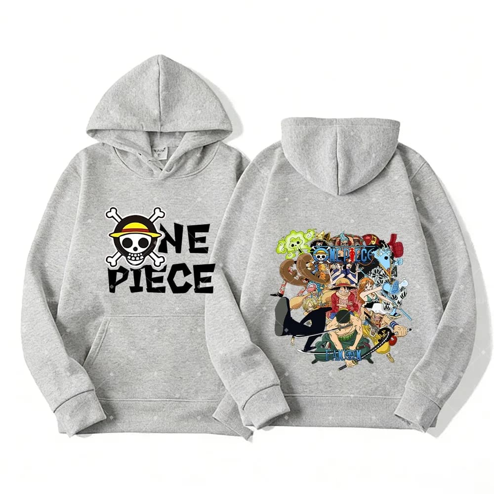Felpe con Cappuccio Ispirate all'Anime One Piece per Genitori e Figli, Design Accattivante con Fiamme e Ghiaccio, Felpe Coordinato per Famiglia per Uso Casual