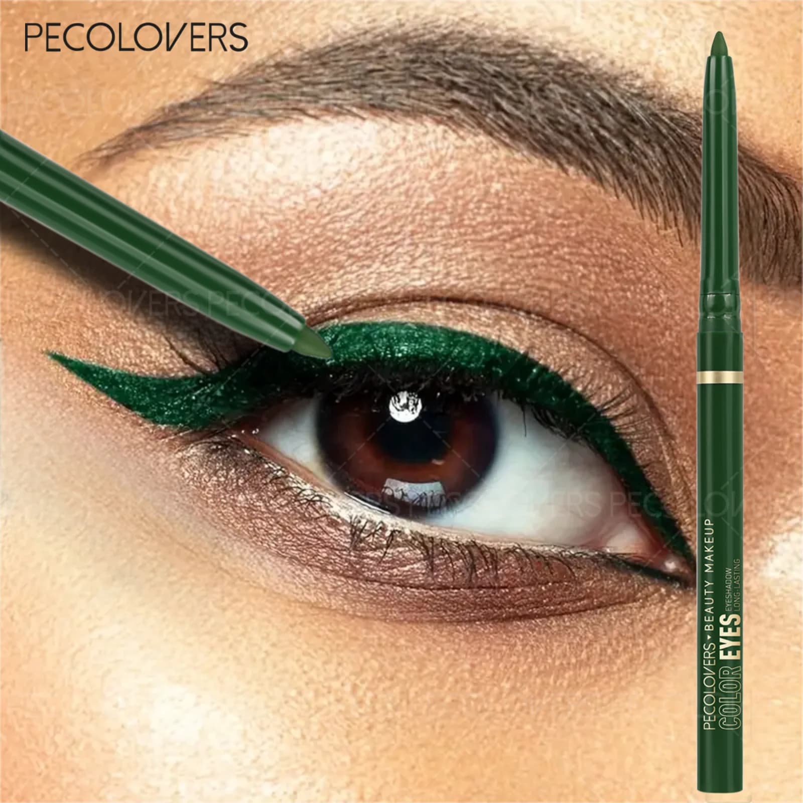 1PC Morbido Sweatproof Alto Pigmento Opaco Eyeliner Verde BlackEyeliner Matita Gel Impermeabile Sdraiato Baco Da Seta Penna Trucco Degli Occhi Duraturo