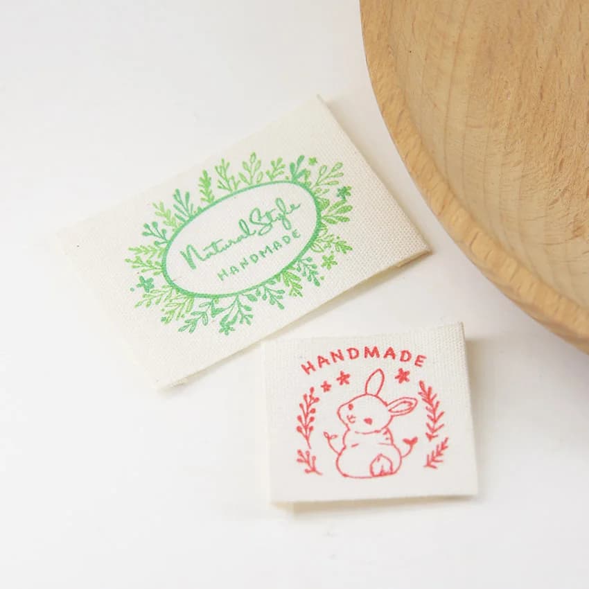 1 ‌ 0 etichette piatte multiuso in cotone - Toppe floreali di coniglio verde scuro fatte a mano per abbigliamento, borse, decorazioni per la casa ‌ Fai da te