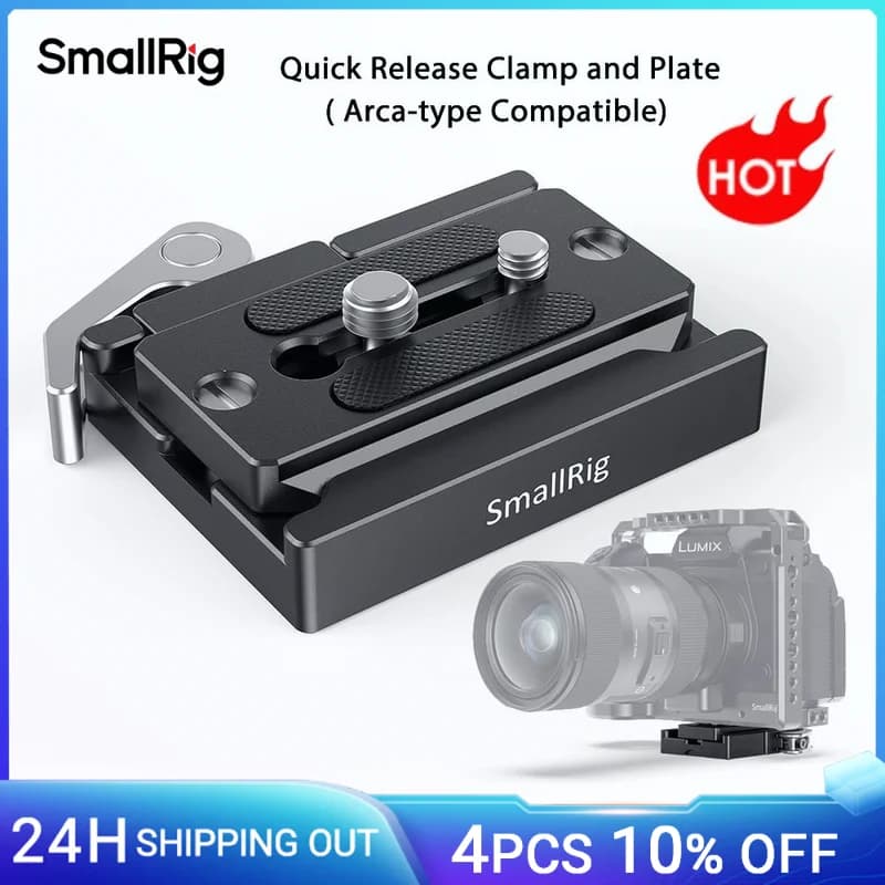 SmallRig Arca Style morsetto a sgancio rapido e piastra tipo Arca compatibile per DSLR per Sony per Canon Camera Cage/treppiedi Jibs 2144
