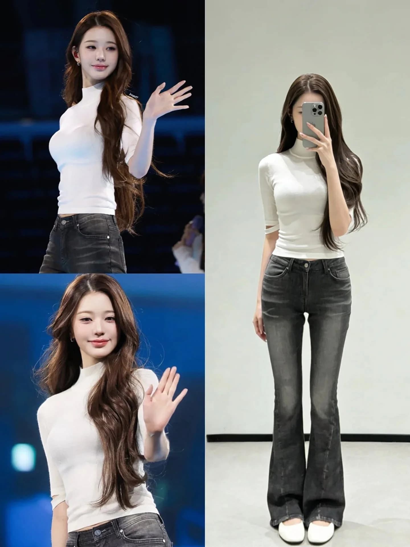 Zhang Ying Micro Flared Jeans Women's Sexy Tight Fitting High Waist Hip Slimming Highlight Lightened Casual Long Pants