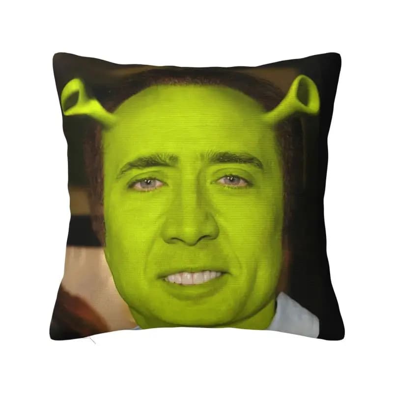 Nicolas Cage Meme Federa per cuscino 55 * 55 cm per soggiorno Fodera per cuscino Federa in poliestere di velluto Stampa fronte-retro
