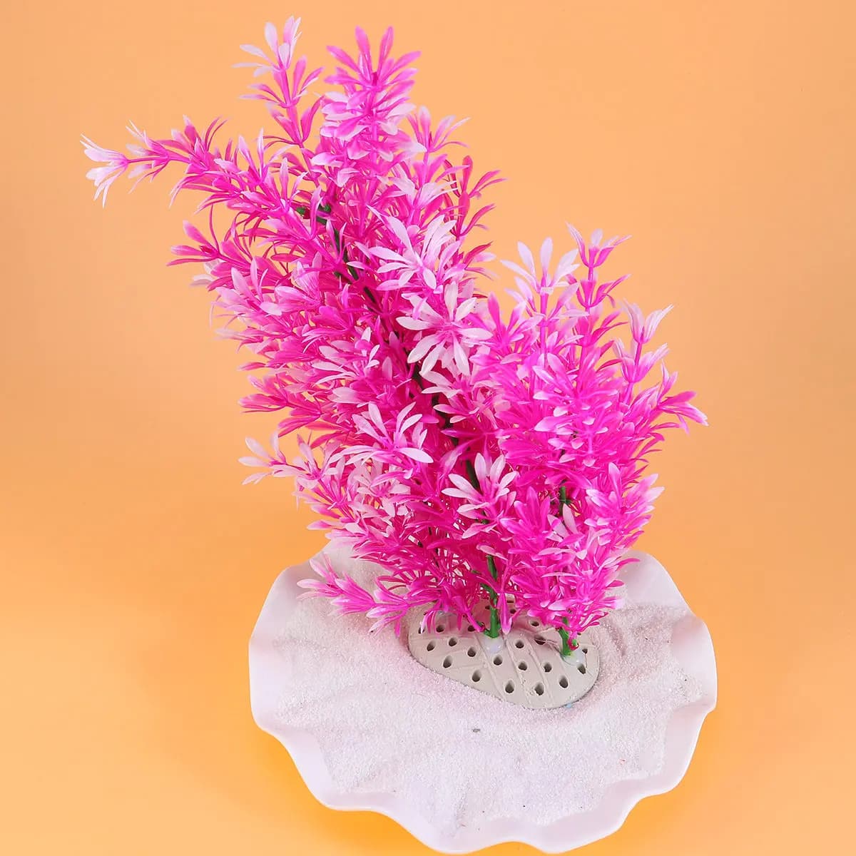 1 Piece of Artificial Plants for Aquarium, Plastic Aquatic Grass, Vivacious Colors, Ceramic Base, Simulate Underwater Decorations