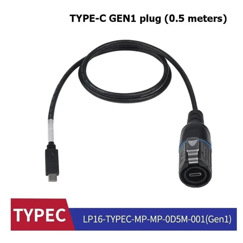 Cavo di prolunga USB-C impermeabile B03B da 0,5 m con connettore Type-C 3A per ricarica rapida e trasferimento dati 10 Gbps GEN1