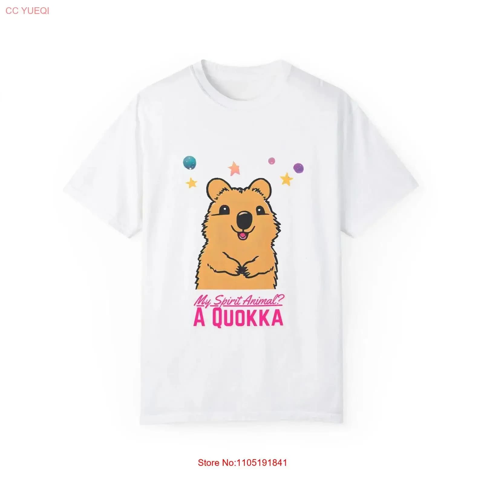 Spirit Animal QUOKKA Garment Dyed T shirt vintage Washed fashion Soft Comfortable homme Stretched Breathable Versatile graphic