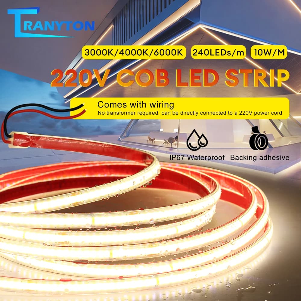 5M 10M 20M LED Clutch Strip Light IP67 Waterproof COB 220V LED Phyto Indoor Plant Lamp Flowers VEG