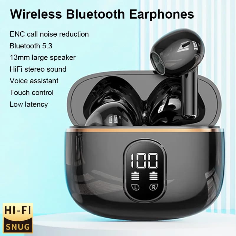 Wireless Bluetooth Earphone In Ear Sport Sleep Work Earbud Low Latency Noise Cancelling Headset High Sound Quality Headphone