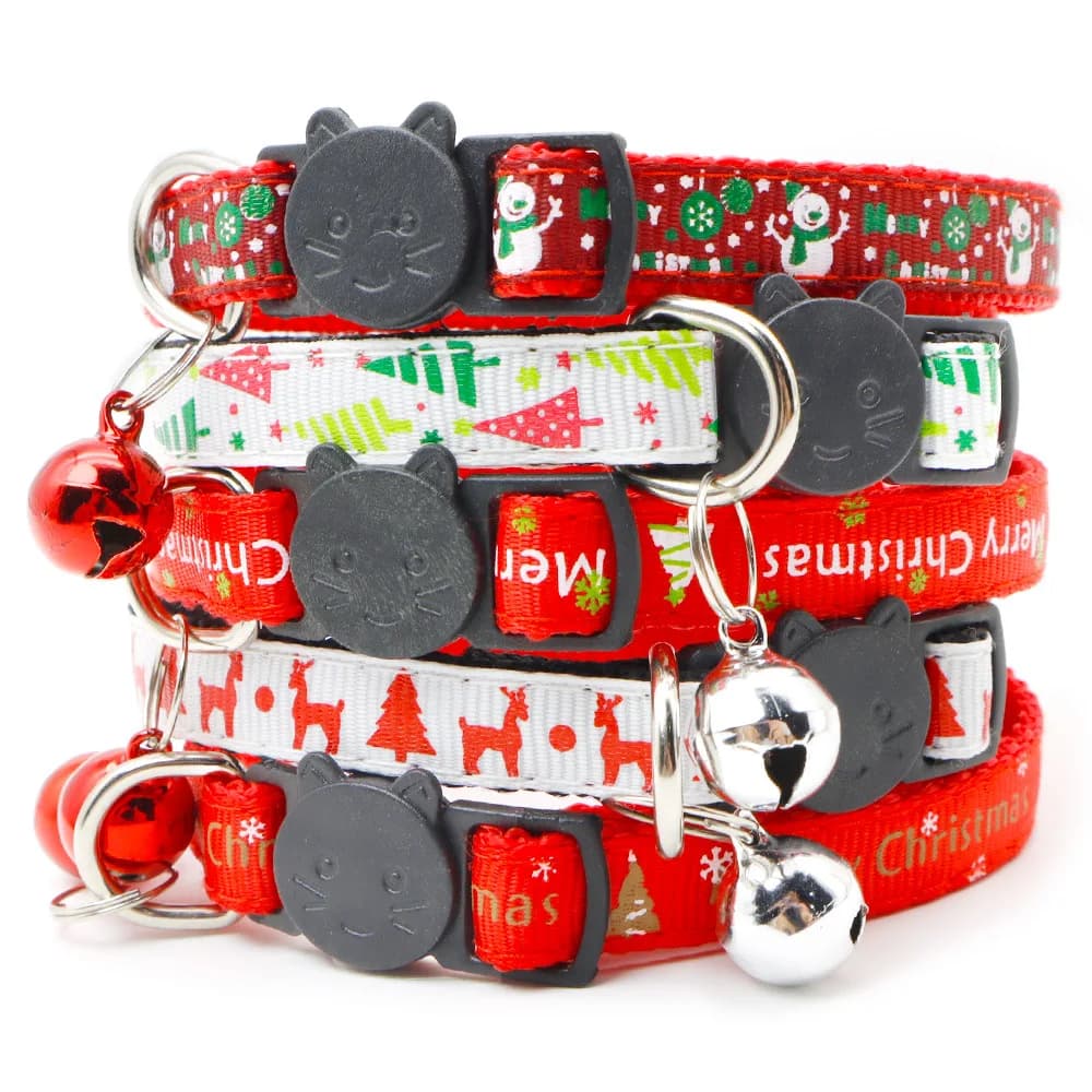 20 pz/lotto Collare per cani Ornamenti natalizi Anello per il collo Guinzaglio per cani di Natale Tag Accessori Anello per gatti Regali di festa