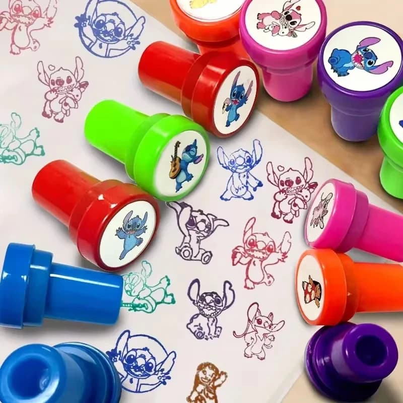 12~48PCS Cartoon Lilo & Stitch Seal Gift Stitch Cartoon Pattern Seal Kindergarten Rewards Stamps Cartoon Children's Stamps Gift