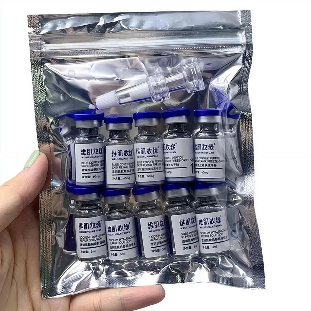 GHK‑Cu Blue Copper Peptide Anti‑Wrinkle Firming Lyophilized Powder Moisturizing Anti‑Aging Rejuvenation Ampoule Repair Serum