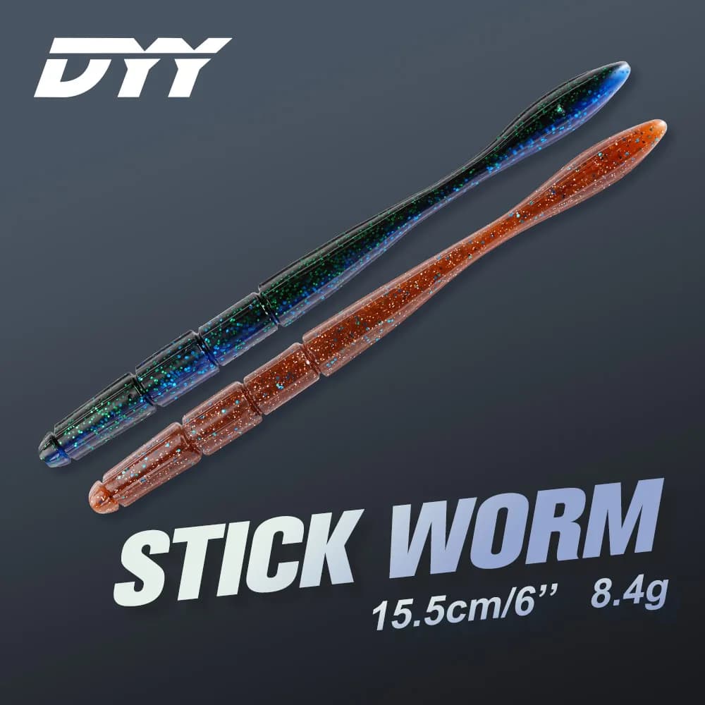 DYY Stick Worm Soft Lure 15.5cm 6 "8.4g Bubble Bult Drop Shot Silicone artificiale Soft Bait Bass Pike Swimbait esche da pesca