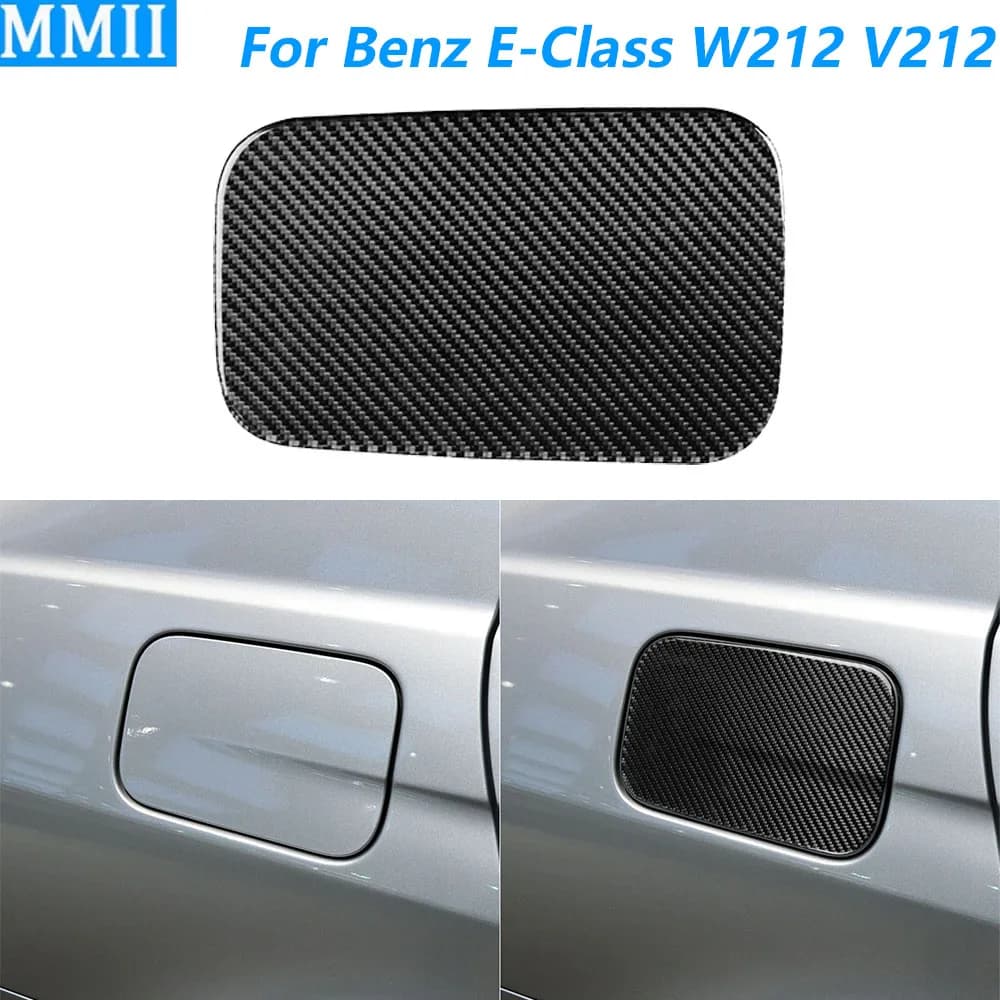 For Mercedes-Benz E-Class W212 S212 2011-2015 Carbon Fiber External Fuel Tank Gas Cap Panel Cover Trim Car Accessories Sticker