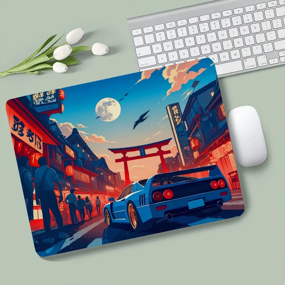 Mini Tappetino per Mouse da Gaming con Motivo Auto d'Epoca, Tappetino da Scrivania Antiscivolo in Gomma per PC e Computer