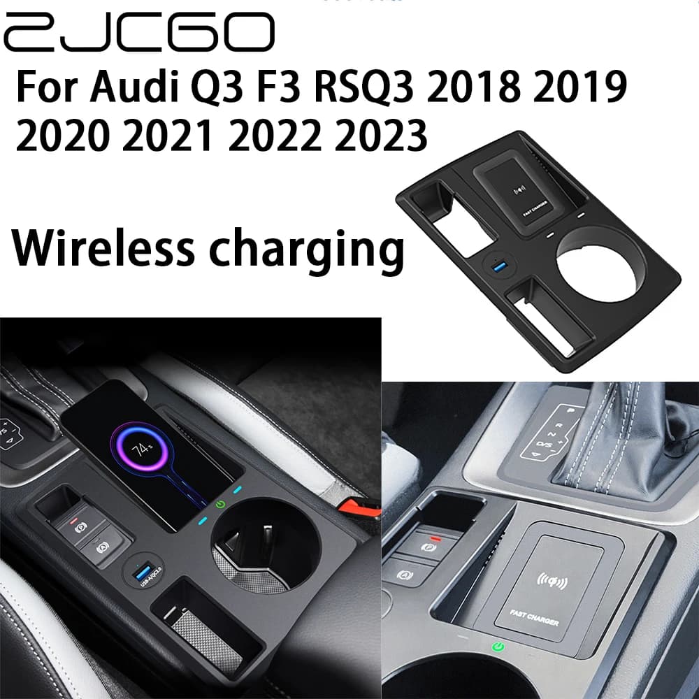 ZJCGO 15W Wireless QI Charger for Auto, Quick Charging for Cell Phones, Compatible with Audi Q3 F3 RSQ3 2018-2023