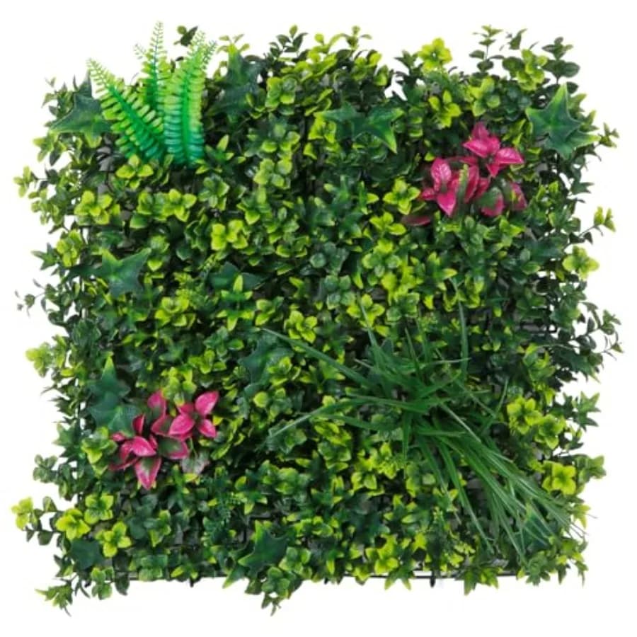 Artificial Boxwood Wall Panels, 20''x20'' 16pcs Grass Wall Panels with Mint Plant Leaves, Greenery Backdrop Privacy Screen with