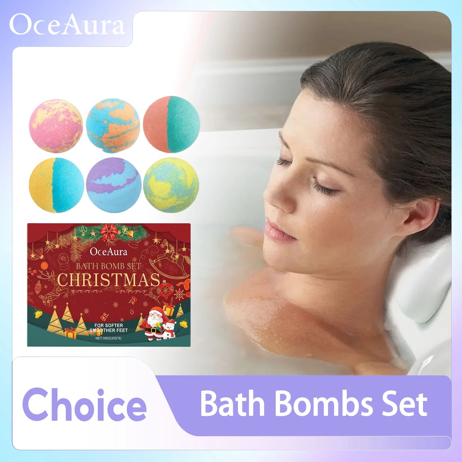 6/12/18 pezzi bombe da bagno per bambini con palla da bagno a bolle a sorpresa anti-fatica rilassante cura del corpo spa set regalo di Natale di Capodanno