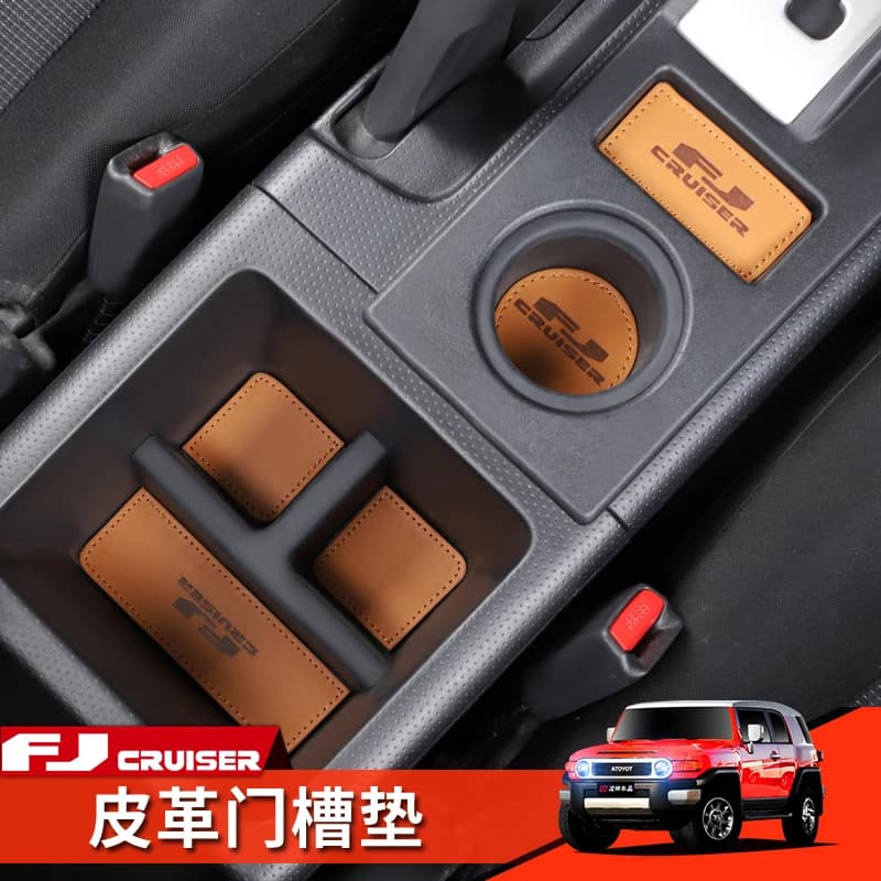 Tappetino antiscivolo per porta per Toyota FJ Cruiser Accessori Scanalatura per porta Sottobicchiere in pelle antiscivolo