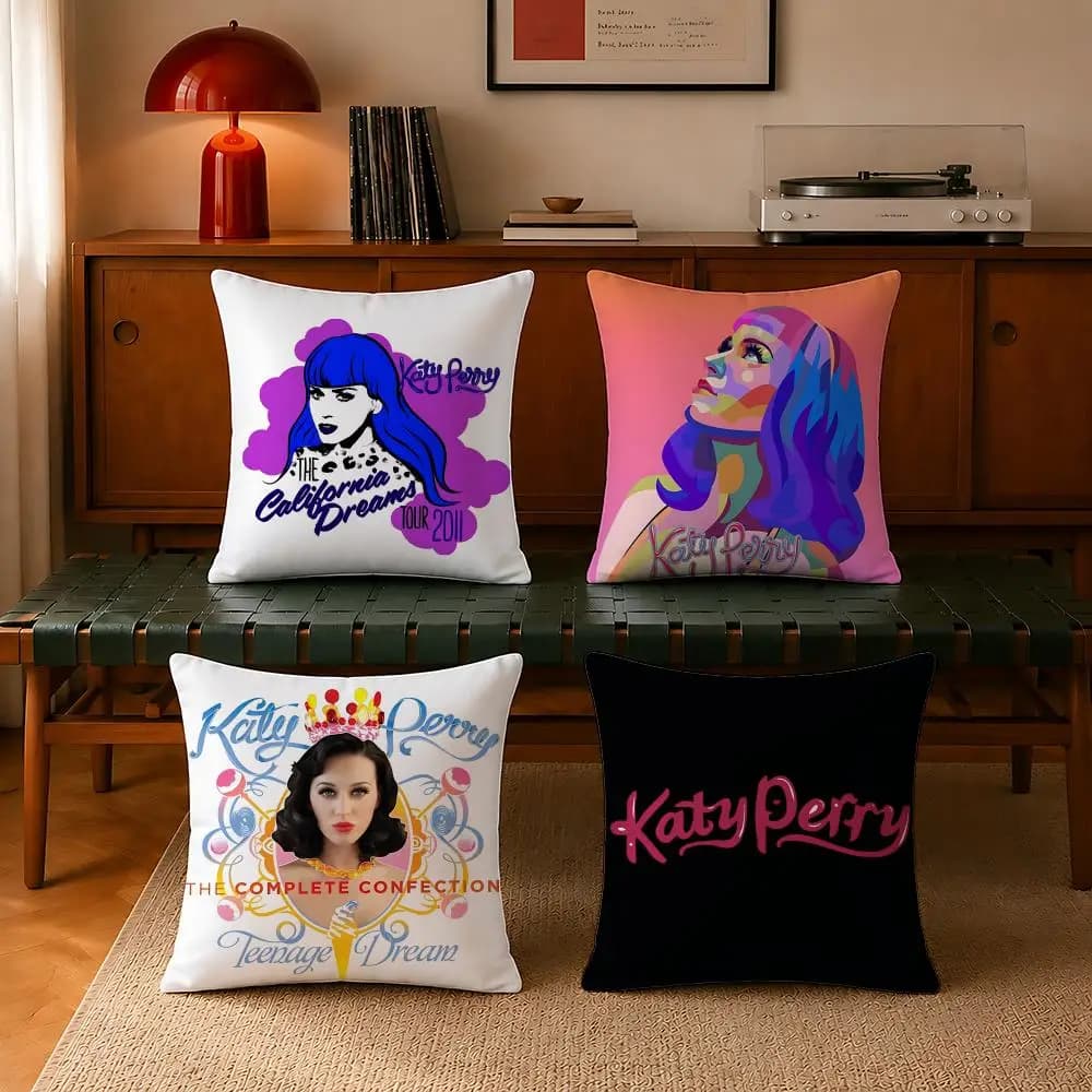 Vibrante set di 4 fodere per cuscini K-Katy Perry in peluche corto di lusso, copricuscini quadrati 40x40 45x45 per camera da letto e casa