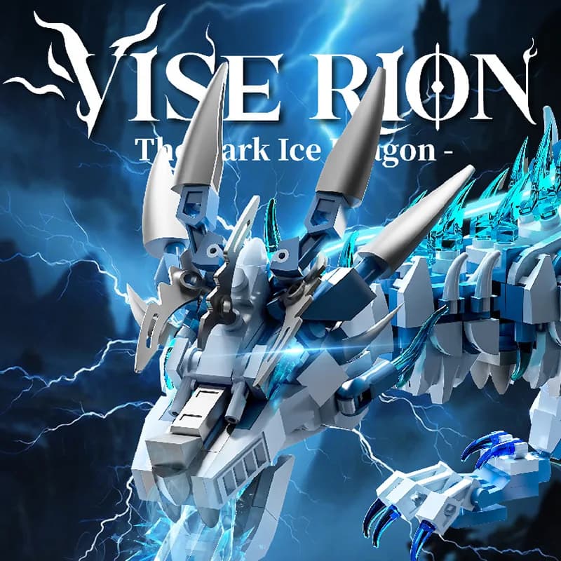 iDEA Mechanical Dark Ice Dragon Building Block Frost Wyrm Assembly Model Robot Mech Bricks Toy Collection For Boys GIfts