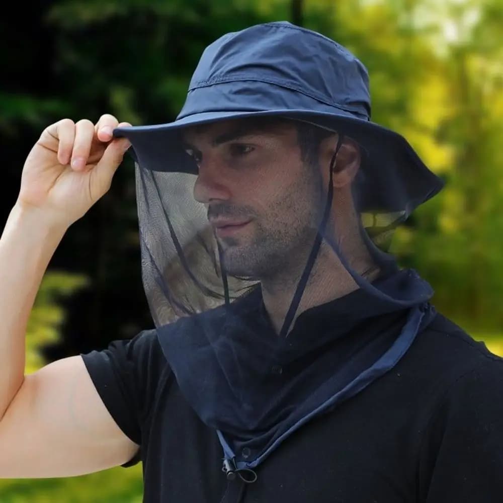 Anti Mosquito Fishing Sun Hat Breathable Multifunctional Fisherman Hat Mosquito-proof Full Face Protection Net Fishing Caps Men