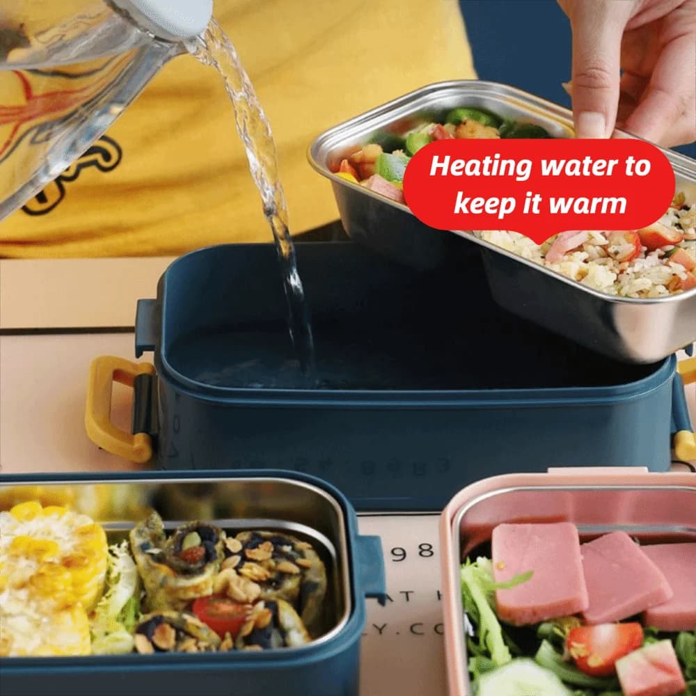 Pratico contenitore per il pranzo isolato da 600 ml Contenitore per alimenti rettangolare per microonde staccabile con manico Scatola per alimenti per lavoratore