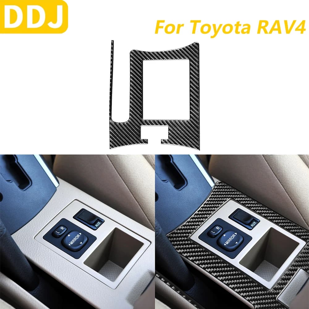 For Toyota RAV4 2006-2013 Central Hand Brake Control Panel Carbon Fiber Cover Trim Car Accessories Interior Decoration Wall decal