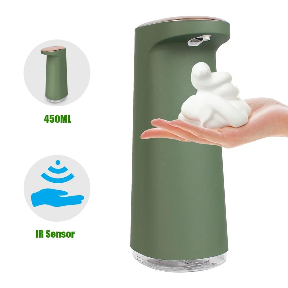 Dispenser di sapone liquido in schiuma da 450 ml a mani libere USB ricaricabile portatile touchless schiuma automatica per bagno cucina