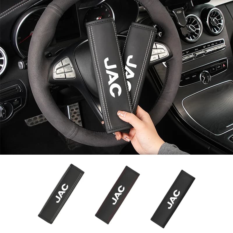 Car Pu Leather Seat Belt Safety Belt Cover Shoulder Protector Auto Accessories For JAC Refine J3 J4 J7 JS3 JS4 KR1 S2 S3 S4 S5