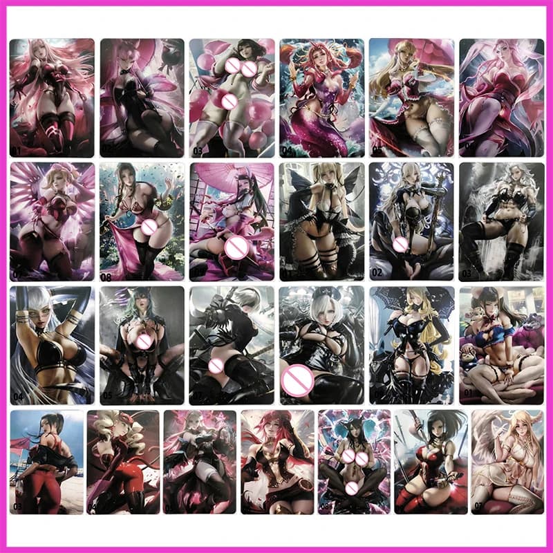 Anime Dea Storia Rara Puzzle Carte da collezione Mai Shiranui Ahri Hyuga Hinata Kamado Nezuko Giocattoli per ragazzi Regalo di compleanno