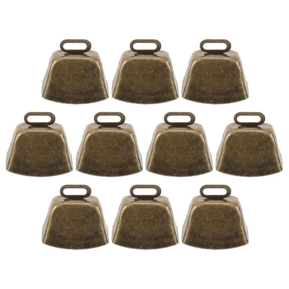 10Pcs Mini Cow Bells Vintage Iron Metal Cowbells Loud Clear Sound for DIY Projects Wind Chime Pendants Farm Animal Horse Sheep
