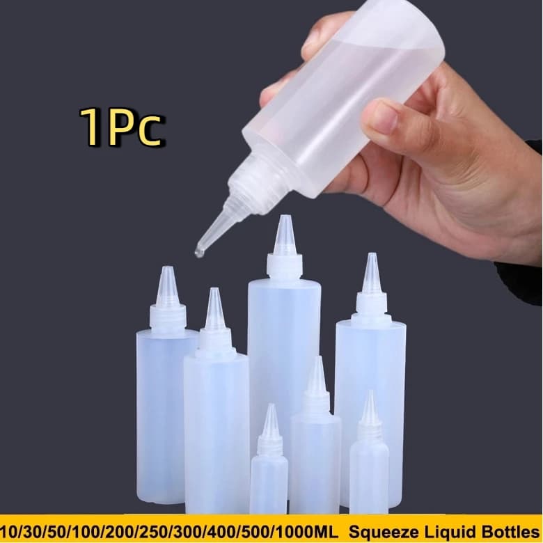 Semi-transparent Eyes Liquid Ink Oil Paint Pigment Container 10-1000ML Empty Plastic Squeeze Dropper Bottle With Screw Cap