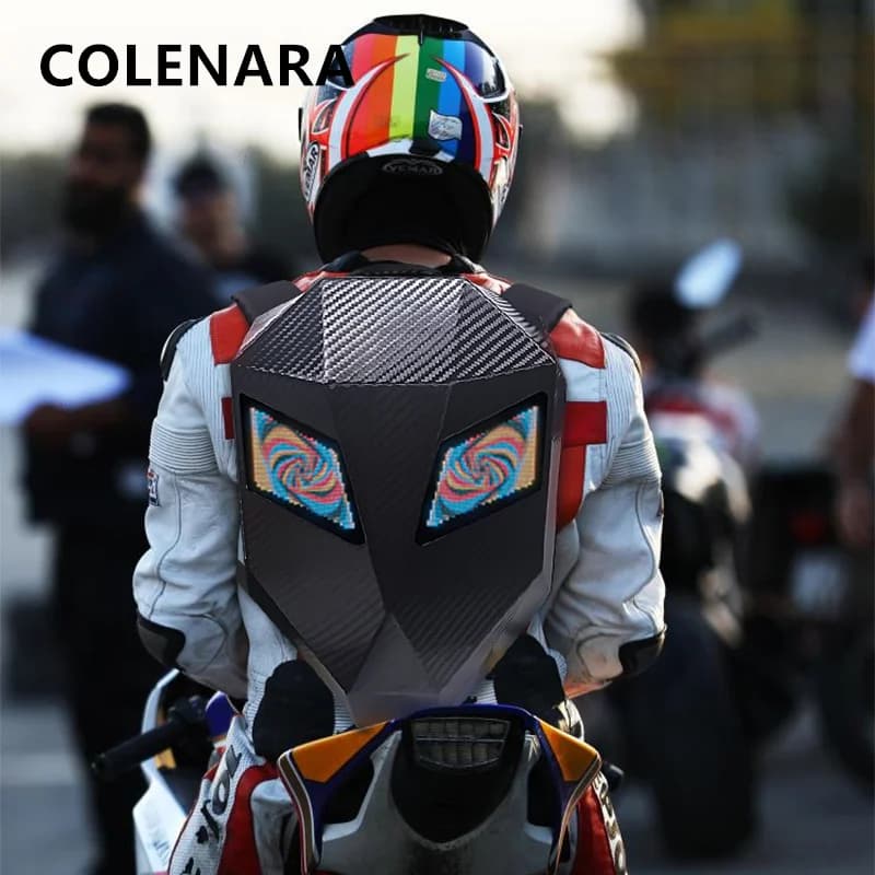 COLENARA Waterproof ABS Backpack + PC Laptop Shoulder Bag Riding Helmet Men's Riding Bag Women's Backpack Luminous LED Motorcycle Backpacks