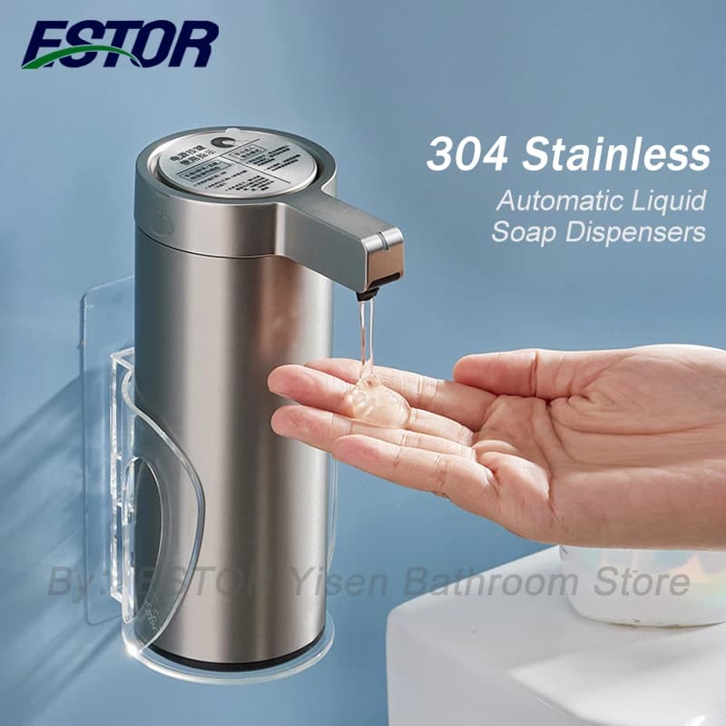Distributore di sapone in acciaio inossidabile 304 con rilevamento automatico intelligente, sensore automatico per sapone da cucina Disinfettante per le mani Sma