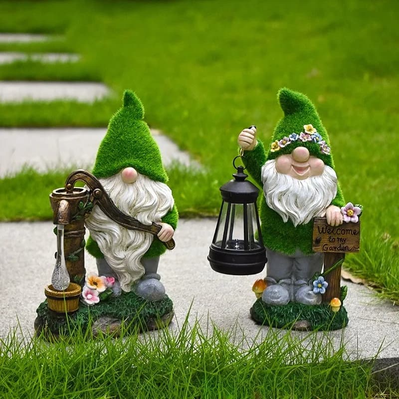 Luci solari da giardino Decorazioni artistiche in resina floccata per esterni Stile americano LED ad energia solare per la decorazione della villa del prato del patio del cortile