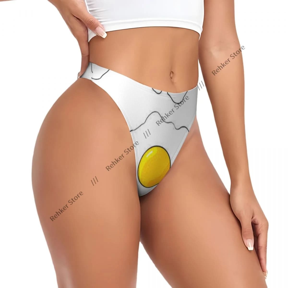 Sexy Intimo Femminile con Stampa Uovo Fritto, Perizoma G-string