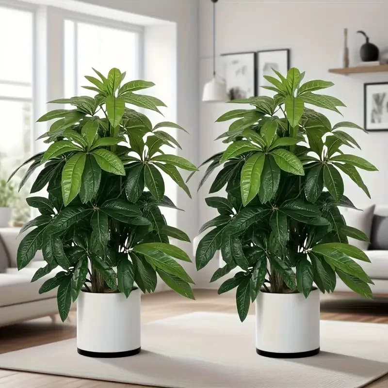 Piante verdi simulate, palma artificiale a forma di albero della fortuna, adatta per decorazioni da esterno, balcone, veranda e patio H1620-004